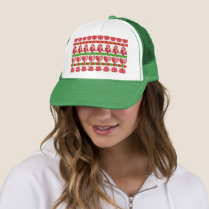 Christmas symbols trucker hat