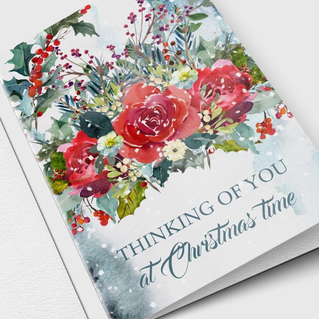 Christmas Sympathy Card - Thoughtful Thoughts (Thinking of You At Christmas Time Sympathy Memorial Bereavement Christmas Holiday Card)