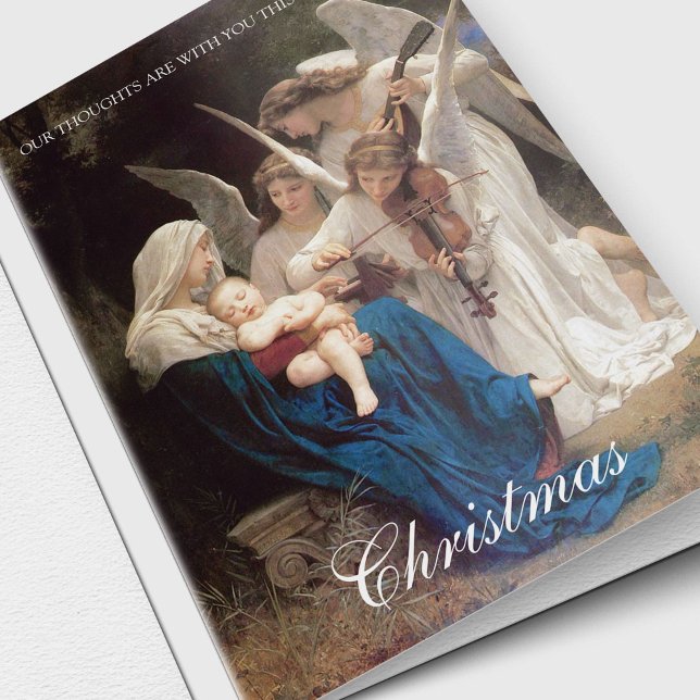 Christmas Sympathy Cards | Thinking of You 2 (Mary & Jesus with the Angels religious Thinking of You Sympathy Christmas Cards)
