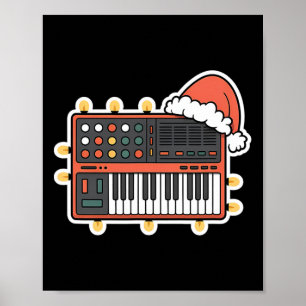 Christmas Synthesizer Festive Holiday Xmas Poster