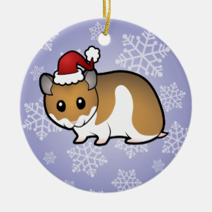Christmas Syrian Hamster Ceramic Tree Decoration