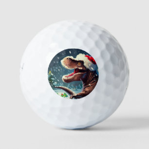 Christmas T-Rex (3) Golf Balls