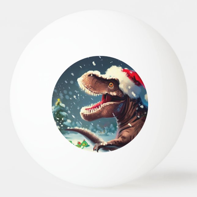 Christmas T-Rex (3) Ping Pong Ball (Front)