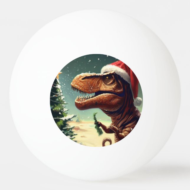Christmas T-Rex (4) Ping Pong Ball (Front)
