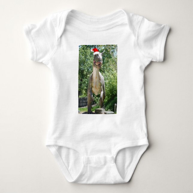Christmas T-Rex Baby Bodysuit (Front)