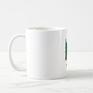 Christmas T-Rex Carrying Christmas Tree Coffee Mug