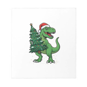 Christmas T-Rex Carrying Christmas Tree Notepad