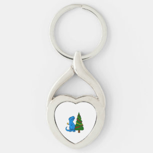 Christmas T-Rex dinosaur 5 Key Ring