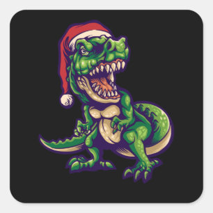 Christmas T-rex Dinosaur   Dinosaur Design Square Sticker