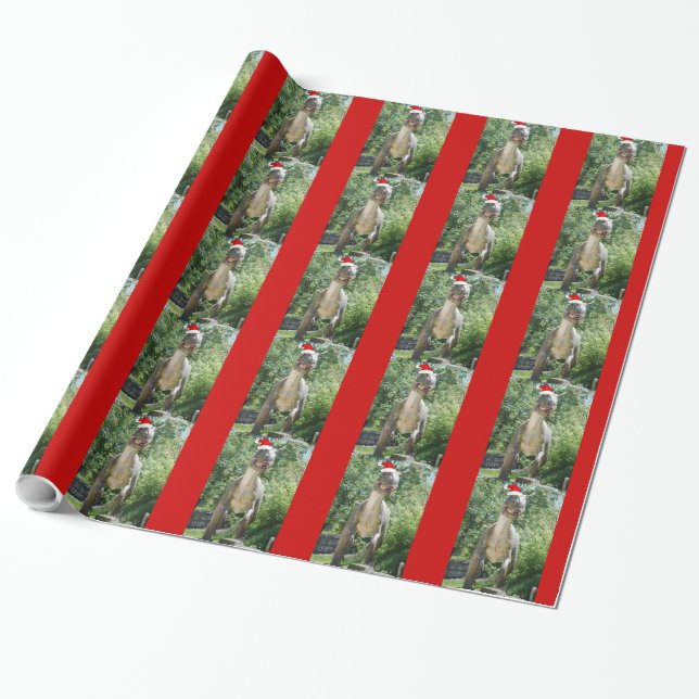Christmas T-Rex Dinosaur Wrapping Paper (Unrolled)