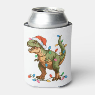 Christmas T Rex Dinosaur Xmas Dino Tyrannosaurus Can Cooler