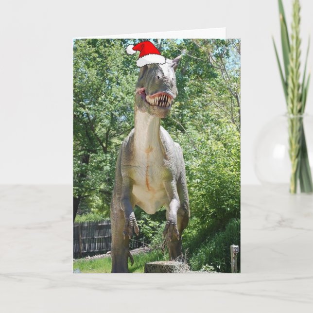 Christmas T-Rex Holiday Card (Front)