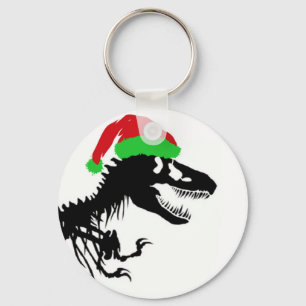 Christmas T-Rex Key Ring