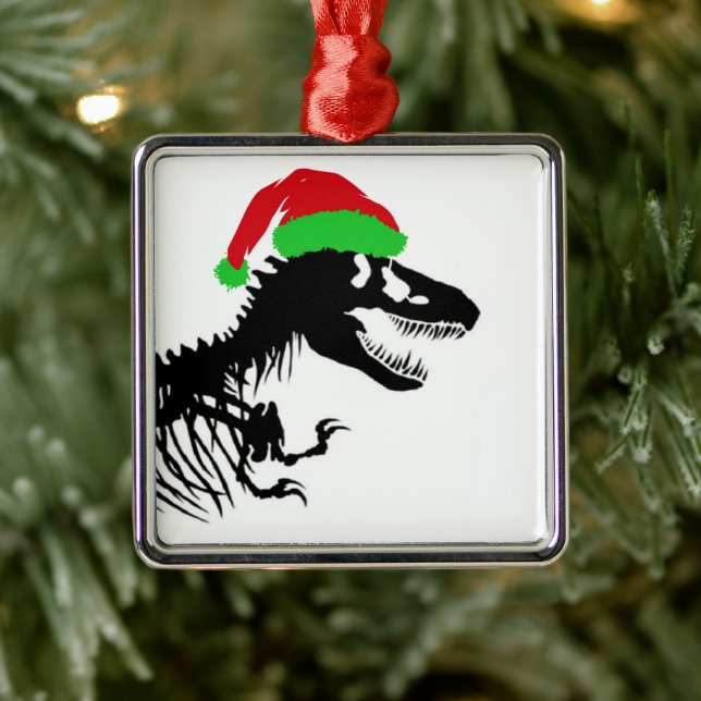 Christmas T-Rex Metal Tree Decoration (Tree)