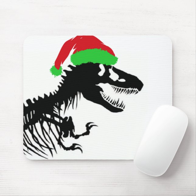 Christmas T-Rex Mouse Mat (With Mouse)