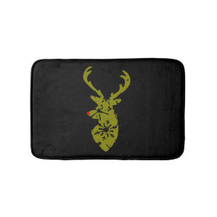 Christmas T Shirt, Cool Christmas Deer Shirt Bath Mat