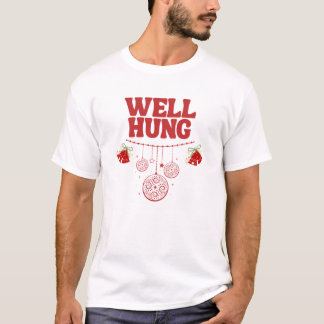 Christmas T-shirt Mens - Well Hung - Red