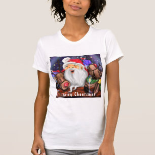 Christmas T-Shirt Santa with Reindeers Fun