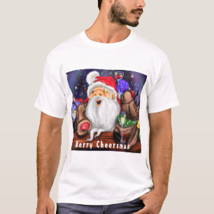 Christmas T-Shirt Santa with Reindeers FunCheers