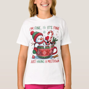 Christmas t-shirt, Snowman design, Holiday shirt,  T-Shirt