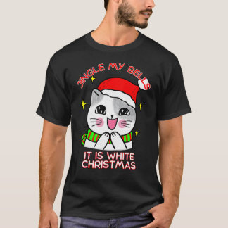 Christmas T shirt with JIngle Bells Kitten