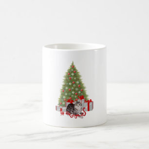 Christmas Tabby at the Tree Coffee Mug