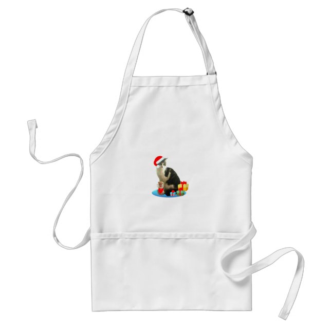 Christmas tabby cat and cute little angel standard apron (Front)