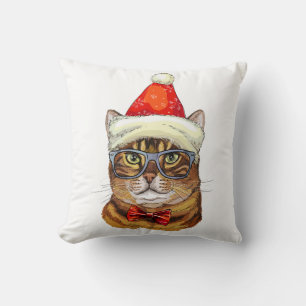 Christmas Tabby Cat Cushion