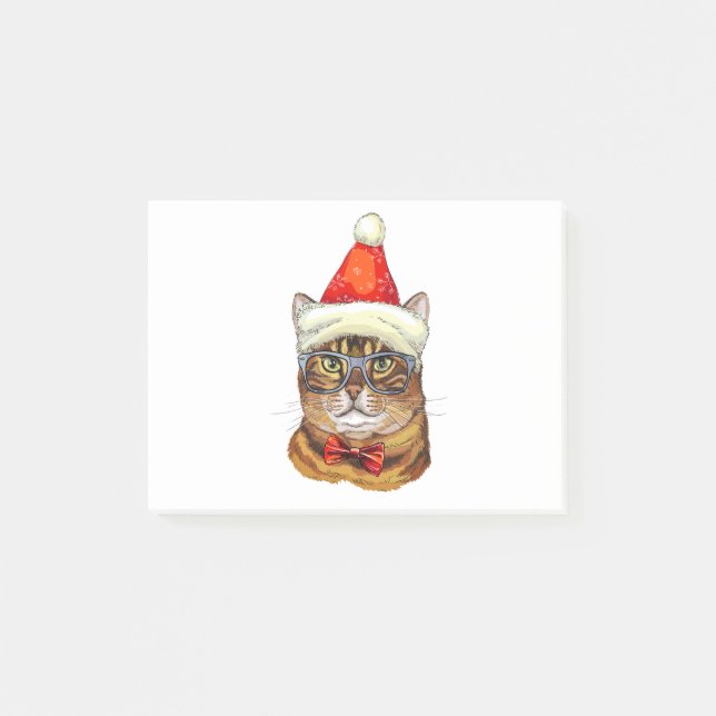 Christmas Tabby Cat Post-it Notes (Front)