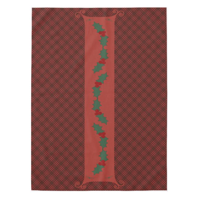 Christmas table cloth Red Plaid 60" x 104" (Front)