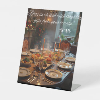 Christmas table prayer pedestal sign