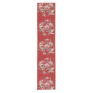 Christmas Table Runner with a red background