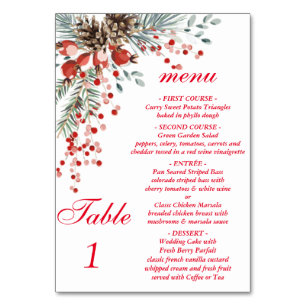 Christmas   table tent sign with menu number