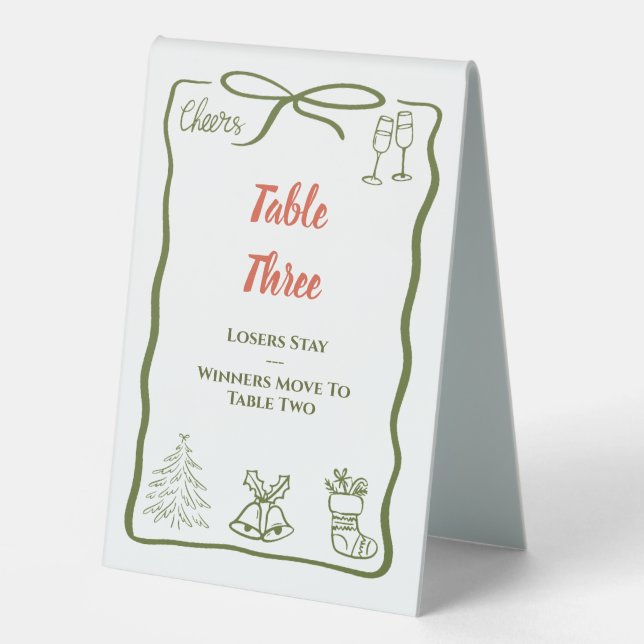 Christmas Table Three Bunco (Front)