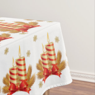 Christmas Tablecloth, Christmas Candle Tablecloth
