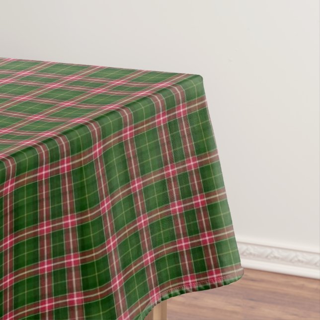 Christmas Tablecloth Classic Green Red White Plaid (In Situ)