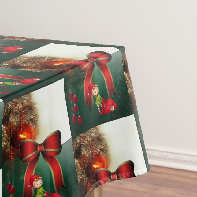 Christmas Tablecloth, Elf Tablecloth (In Situ)
