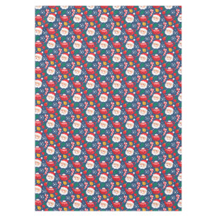 Christmas Tablecloth - Festive Santa & Red Teapot