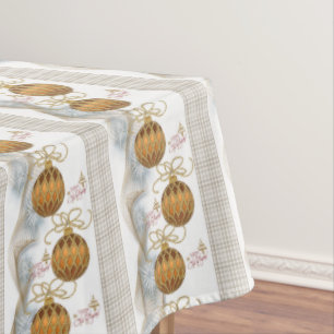 Christmas Tablecloth, Gold Balls Tablecloth