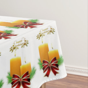 Christmas Tablecloth, Happy Holidays Tablecloth
