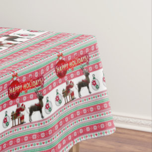 Christmas Tablecloth, Happy Holidays Tablecloth