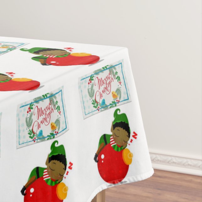 Christmas Tablecloth, Merry Christmas, African Tablecloth (In Situ)