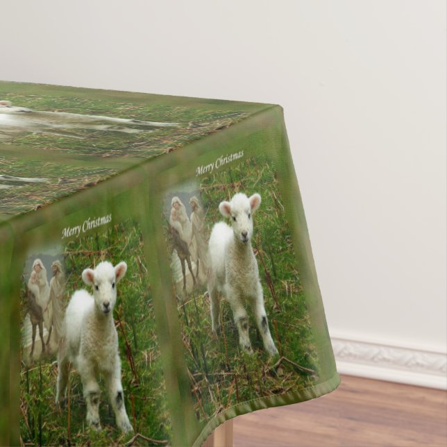 Christmas Tablecloth, Merry Christmas Jesus Christ Tablecloth (In Situ)