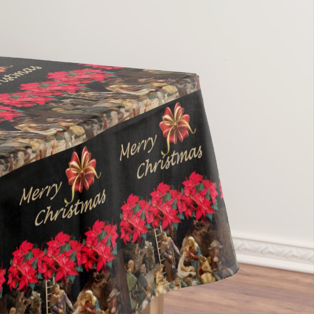 Christmas Tablecloth, Merry Christmas Jesus Christ Tablecloth (In Situ)