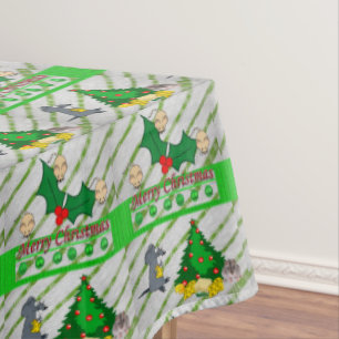 Christmas Tablecloth, Merry Christmas, Mice Tablecloth