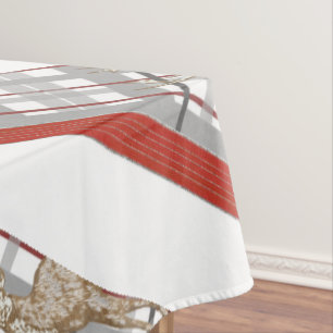 Christmas Tablecloth, Merry Christmas Reindeer  Tablecloth