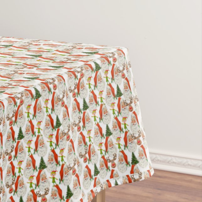 Christmas Tablecloth, Merry Christmas, Santa Tablecloth (In Situ)