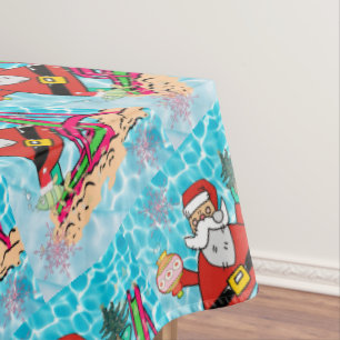 Christmas Tablecloth, Merry Christmas Santa Tablecloth