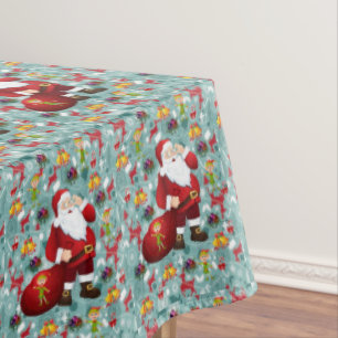 Christmas Tablecloth, Merry Christmas, Santa Tablecloth