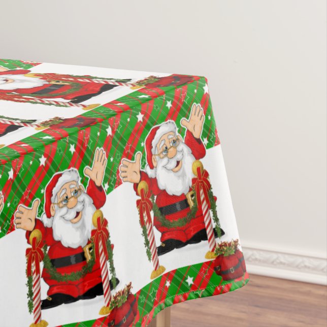 Christmas Tablecloth, Merry Christmas, Santa Tablecloth (In Situ)